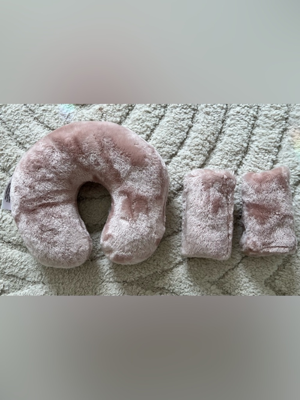 Neck Pillow with Matching Car Seat/Stroller Strap Covers and Blanket